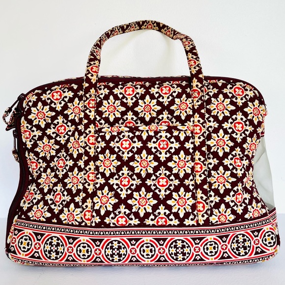 Vera Bradley Pet Carrier Cat Dog Tote Medallion Burgundy Red Print 16”
